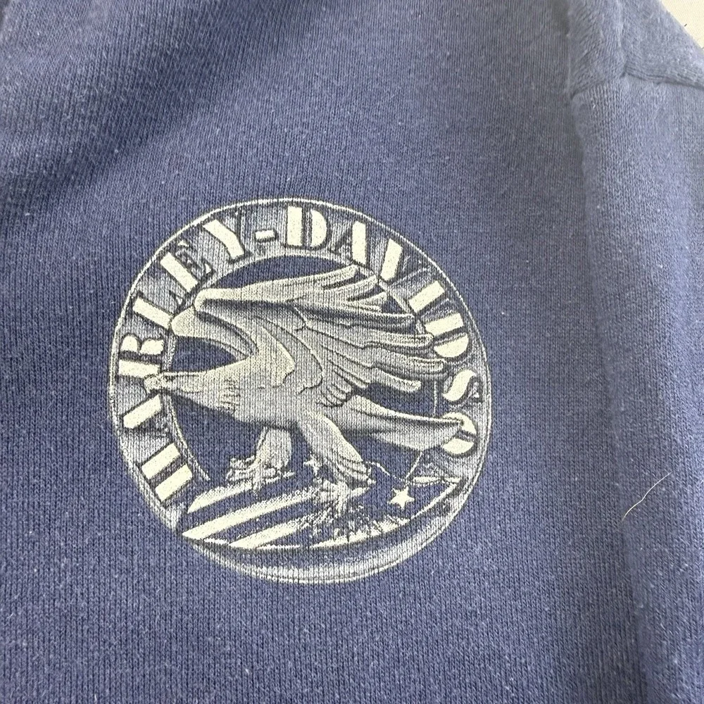 Vintage Harley Davidson Doc's St Louis MO Eagle USA Made Hoodie Mens M Blue
